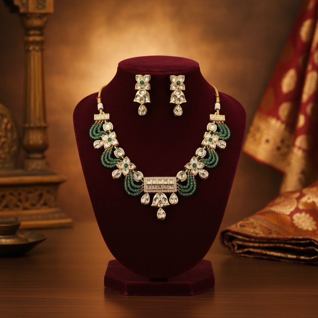 Mojonite necklace with earrings