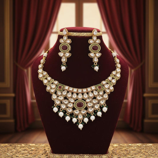 Brass AD RUBBY set with earrings