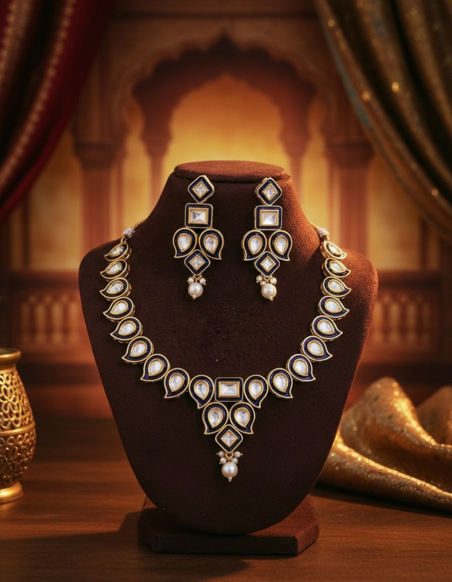 Kundan meenakari set