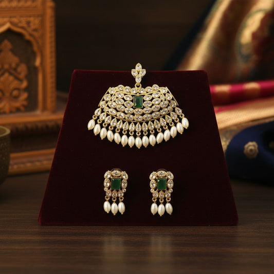 Pendal with earrings