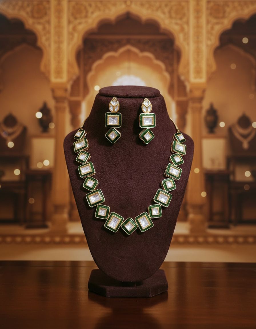 Kundan meenakari set